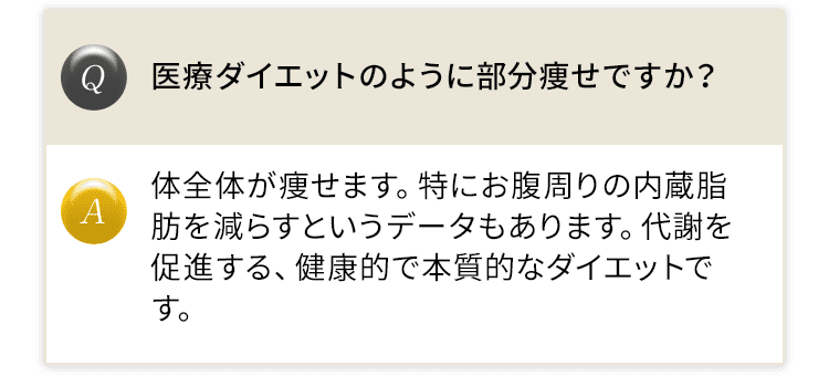 医療ダイエットのように部分痩せですか？